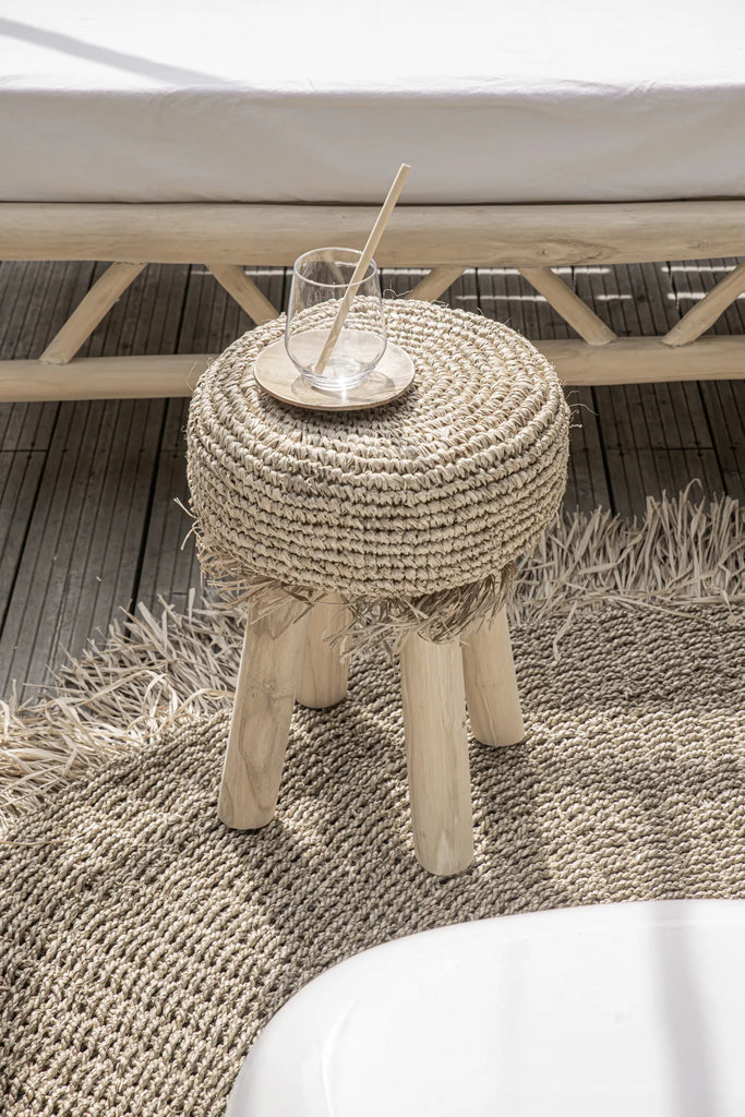 Het Raffia Fringed Tapijt - Naturel - 100